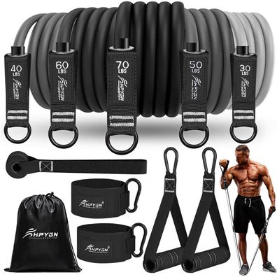 Fitnessbänder Set 150lbs 200lbs 250lbs Resistance Bands 5 Stärken Fitnessband