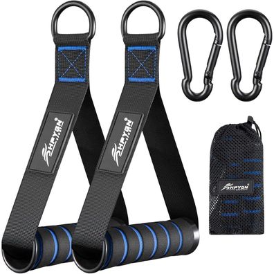 2x Fitnessband Griffe grau/rot für Krafttraining & Cardio