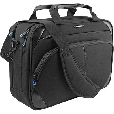 KROSER Laptop Tasche 15,6 Zoll Umhängetasche Business RFID Schwarz/Blau
