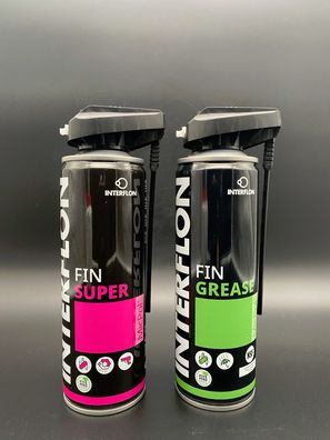 Interflon Set Fin Super u. Fin Grease je300ml Spray Schmiermittel Kriechöl