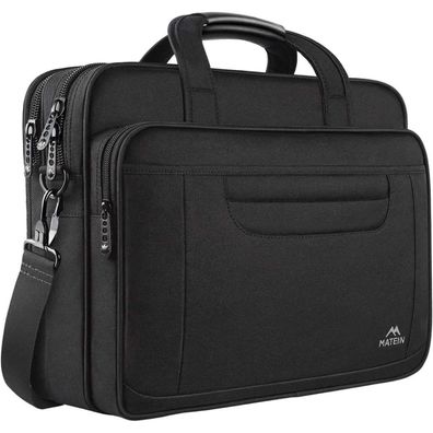 MATEIN Laptoptasche 17,3 Zoll Herren Aktentasche Schwarz Wasserfest