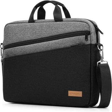 Laptoptasche 16 Zoll erweiterbar wasserdicht Schultertasche grau