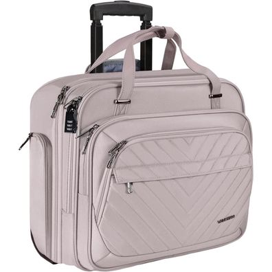 Rollende Laptoptasche Frauen mit Rädern bis 15,6 Zoll RFID Rosa
