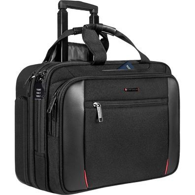 Empsign Business Trolley Laptoptasche Rollen 17,3 Zoll wasserdichte Aktentasche