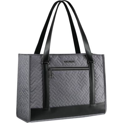 Empsign Laptop Handtasche 15,6 Zoll Damen Aktentasche Grau