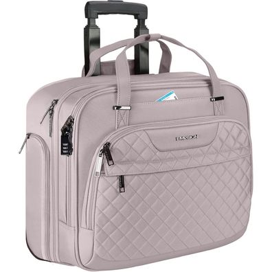 Empsign Trolley Laptoptasche 15.6 Zoll RFID Wasserabweisend Rosa