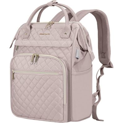 Empsign Laptop Rucksack Damen 17 Zoll USB Rosa RFID-Wasserdicht