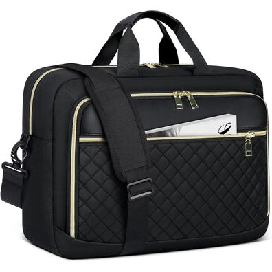 Laptoptasche 17,3 Zoll Damen Business Wasserfest Schwarz