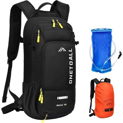 Fahrradrucksack klein 10L wasserdicht mit Helmnetz und Regenschutz