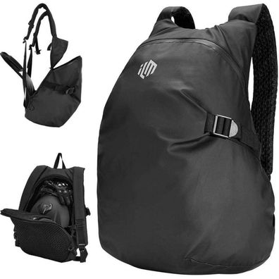ILM Motorradrucksack Wasserdicht Leicht Helmrucksack Große Kapazität Schwarz