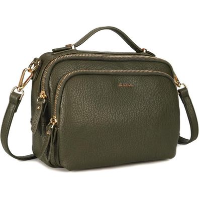Gladdon Umhängetasche damen Schultertasche Crossbody Leder Handtasche Beige