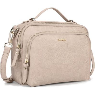 Gladdon Umhängetasche Damen Leder Klein Taupe - Schultertasche mit
