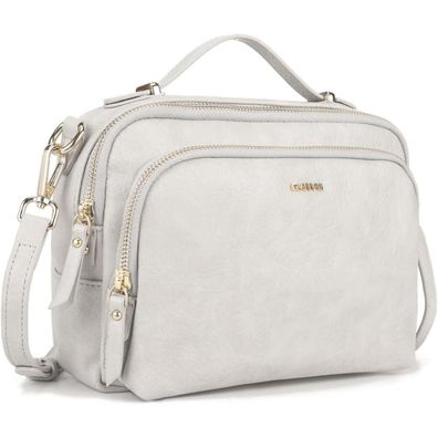 Gladdon Umhängetasche Damen Leder Klein Weiß - Schultertasche mit