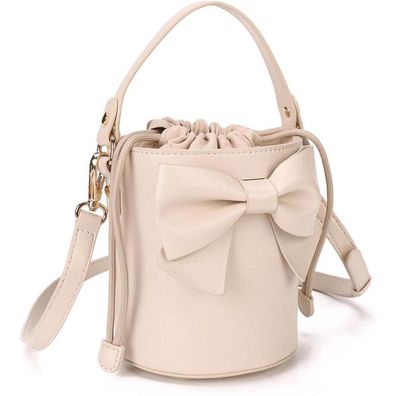 Kleine Umhängetasche für Mädchen Beige mit Schleife - Gladdon