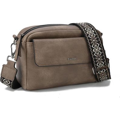 Gladdon Damen Umhängetasche Crossbody PU Leder Taupe