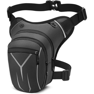 Beintasche Motorrad Herren Damen Wasserdicht Taktische Tasche Gürteltasche Grau