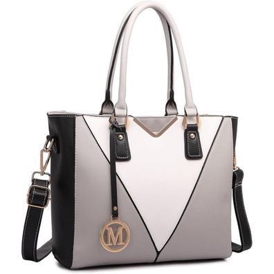 Miss Lulu Handtasche Damen Schultertasche Shopper V-förmiges Design Synthetic