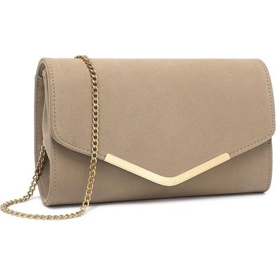 Miss Lulu Clutch Beige Kettentasche Damen