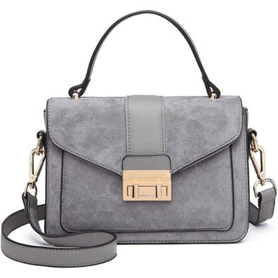 Damen Handtasche Schultertasche Henkeltasche Kunstleder Shopper Schwarz