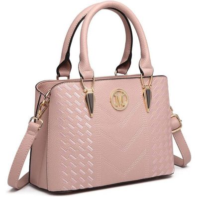 Miss Lulu Handtasche Damen Mittelgroß Lychee Muster Rosa