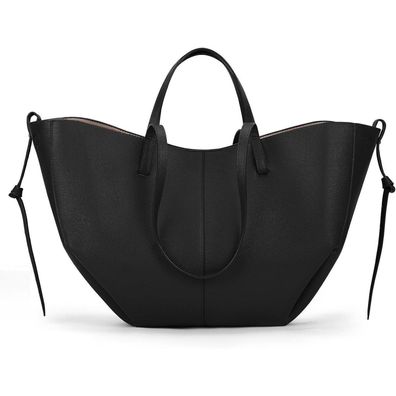 Große Tote Bag Kunstleder Handtasche Damen Schwarz Elegante Schultertasche