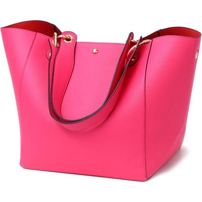 Damen Henkeltasche Leder Groß Kapazität Shopper Handtasche Schultertasche