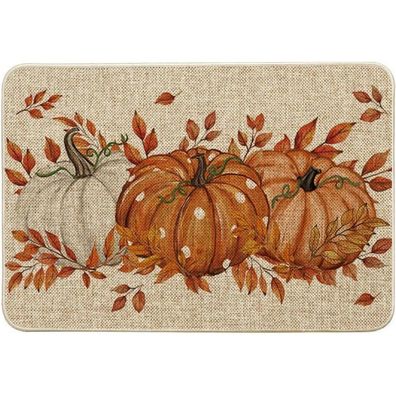 Artoid Orange Kürbisse Ahornblätter Herbst Fußmatte 40x60 cm