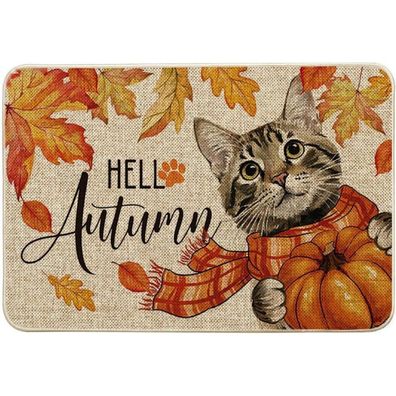 Artoid Mode Ahornblätter Katze Hallo Herbst Fußmatte 40x60cm
