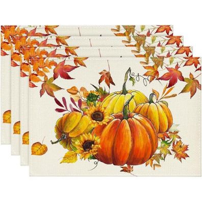 Artoid Mode Herbst Runde Platzsets 4er Set 37cm Tischset Sonnenblumen