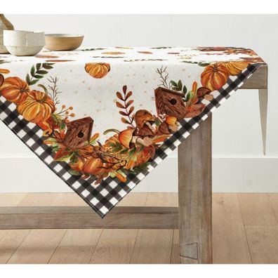 Artoid Mode Büffelkaro Herbst Tischdecke 85x85 cm Orange