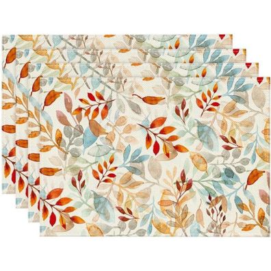 Artoid Mode Blätter Herbst Platzsets 4er Set, Urlaub Tischsets 30x45cm