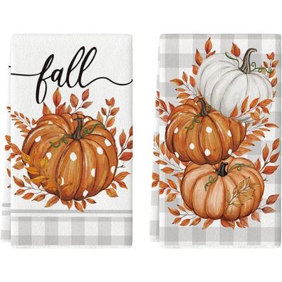 Herbst Küchentücher Geschirrtücher 42x65 cm 2er Set Dekoration Polyester