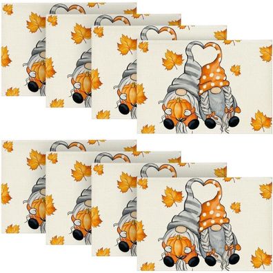 Artoid Mode Herbst Kürbisse Ahornblätter Platzsets 8er Set 30x45cm