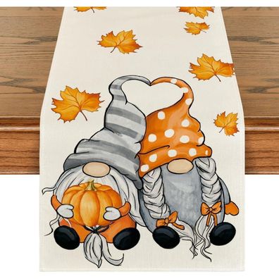 Artoid Mode Herbst Tischläufer Kürbisse Ahornblätter Deko 40x300cm Beige