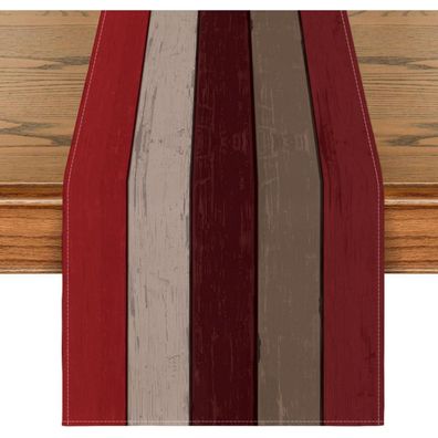 Artoid Mode Rot Planken Antik Rustikaler Holz Herbst Tischläufer 40x140 cm