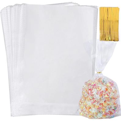 100x Transparente Tüten 20x30cm für Süßigkeiten Geburtstag Hochzeit