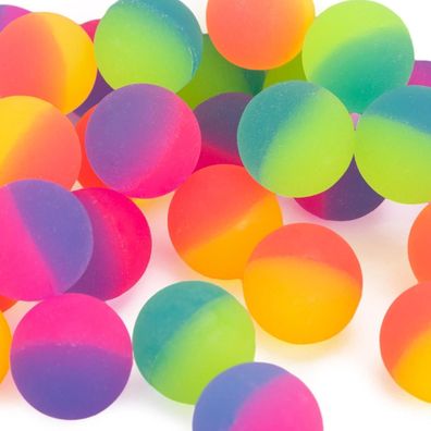 35 Neonfarbene Flummis 25mm Kindergeburtstag Mitgebsel Hüpfball Gummiball