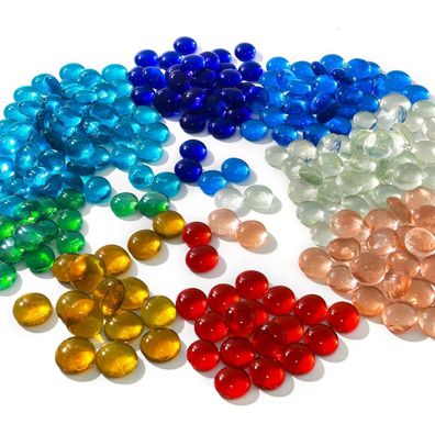 Glasnuggets bunt 1800g Deko Glassteine Mosaiksteine basteln Aquarium 1,5-2cm
