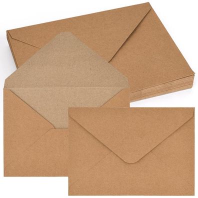 Vintage Kraftpapier-Umschläge 50 Stück B6 für Karten & Briefe