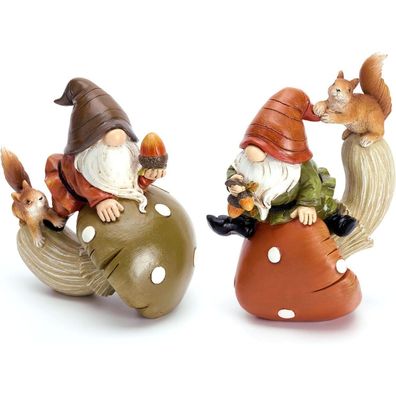 Herbstdeko Figuren Kunstharz Zwerge Tiere Herbst Deko Innen Draußen 11/13cm