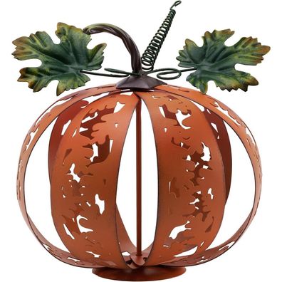 Herbstdeko Metall Kürbis Gartenstatue 24cm Outdoor Rasen Terrasse