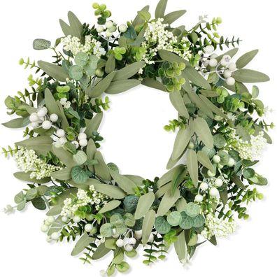 Frühlingskranz 46 cm grüner künstlicher Eukalyptus Türkranz