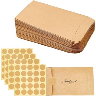 100x Mini Papiertüten Braun 6x10cm Saatgut Aufbewahrung Umschläge