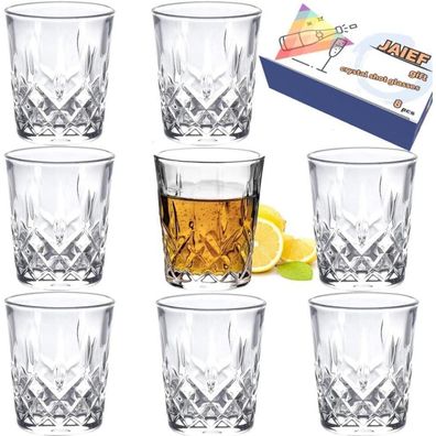 Schnapsgläser 5cl bleifreies Glas klares Schnapsglas schwerer Boden 8er Set