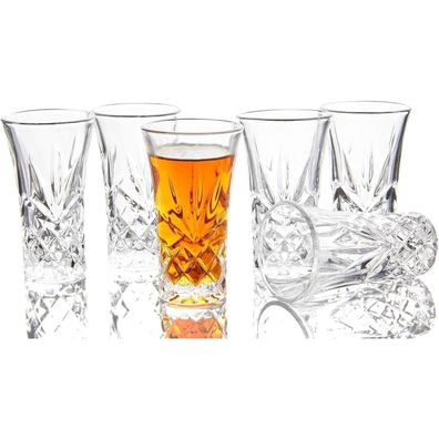 Tequila-Gläser 58ml Schwerer Boden 6er Set Shot Glas Whiskey Wodka Likör