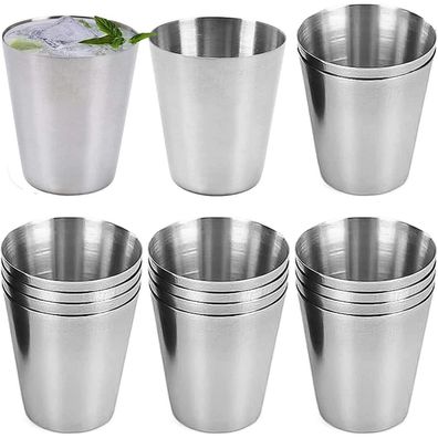 Edelstahl Shot Gläser Set für Camping Picknick 16 Stück 30ml