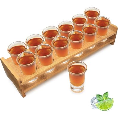 Schnapsglas-Set Cocktailhalter 12 Loch Kristallglas 30 ml Likör Schnaps