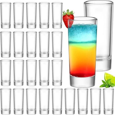 24er Set 60ml Hochwertige Kristallglas Schnapsgläser Transparent