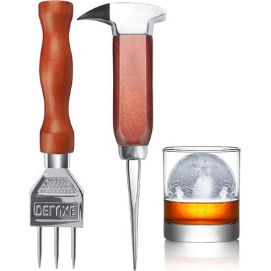 Eispickel-Set Edelstahl-Eiszerkleinerer Holzgriff japanischer Stil