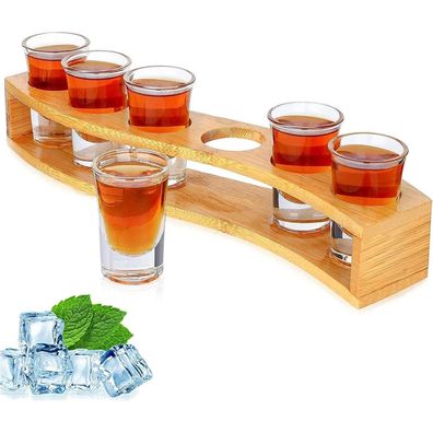Schnapsgläser-Set 6 Stück 30ml Klarglas Likör Shots Tequila Whisky Bar